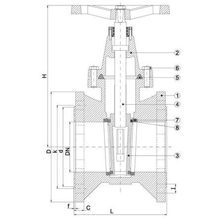 F4 METAL YATAKLI SÜRGÜLÜ VANA Ø350 PN25
